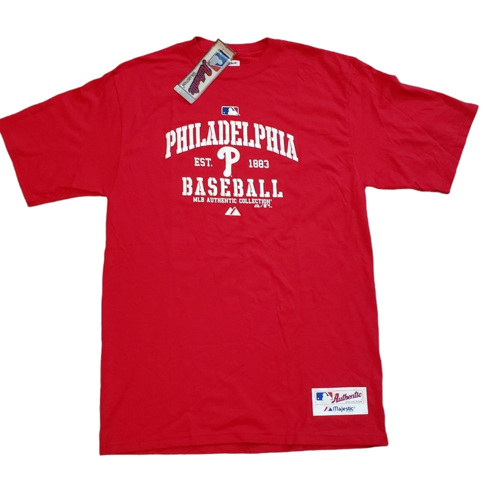 Majestic MLB T Shirt Philadelphia Baseball Double Header Will Evan 2011 Mens M
